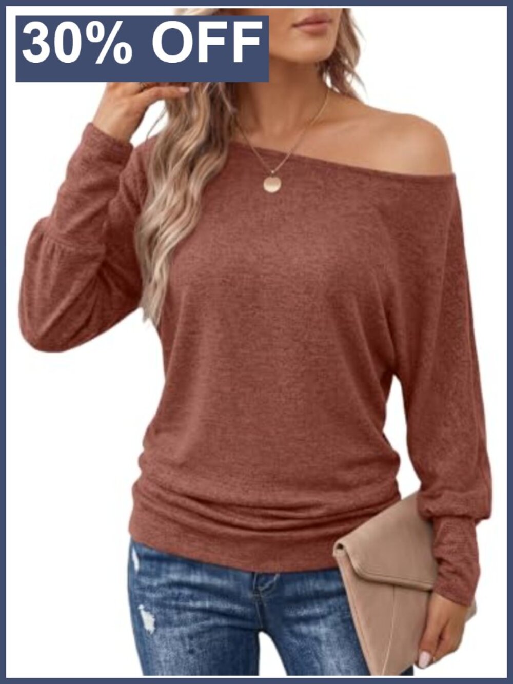 Off Shoulder Long Sleeve Top Ruched Waist Stretchy Lightweight